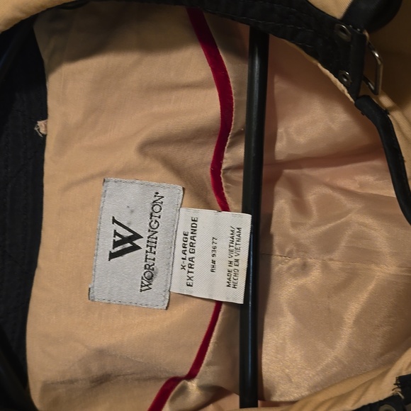 Worthington Trench Coat, Button Up Belted Collarard Womens XL - Picture 2 of 9